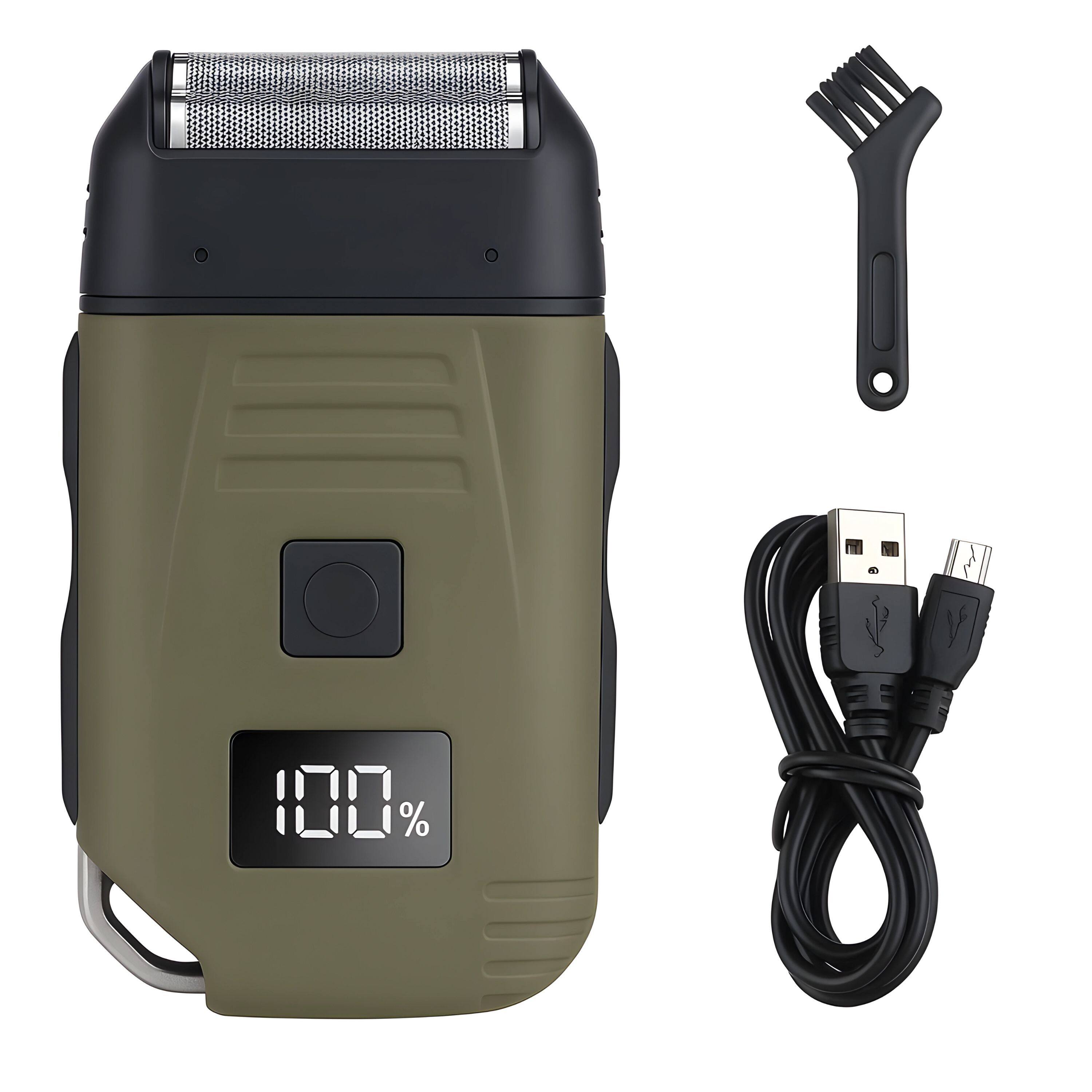 Kitcheniva - Mens Rechargeable USB Electric Hair Beard Shaver Trimmer Razor - Green