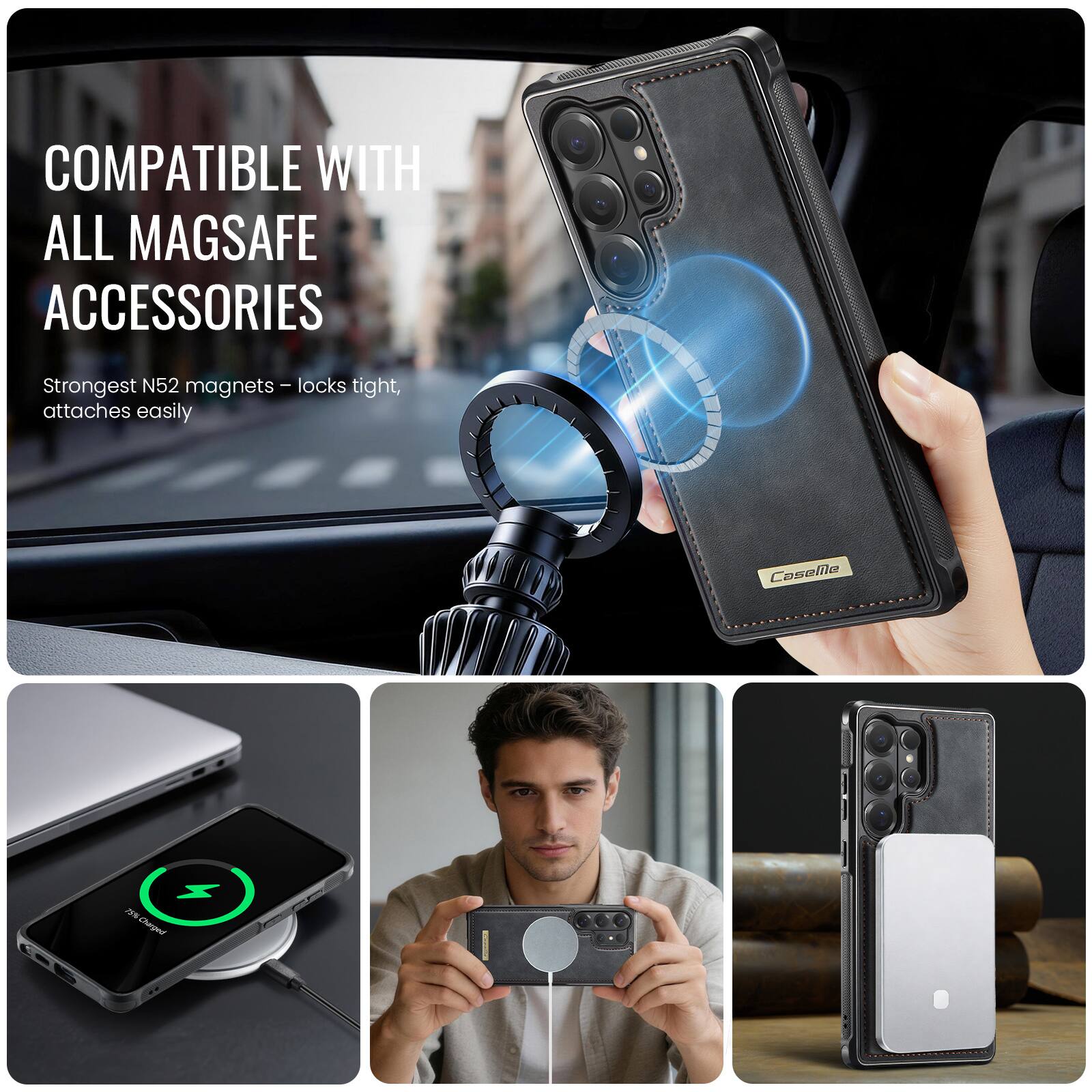 COMPATIBLE WITH ALL MAGSAFE ACCESSORIES

Strongest N52 magnets – locks tight, attaches easily