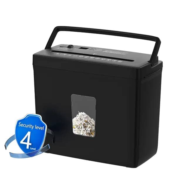 Lycvki - 5 Sheet Cross Cut P4 Security Small Paper Shredder 238 Gallon Basket