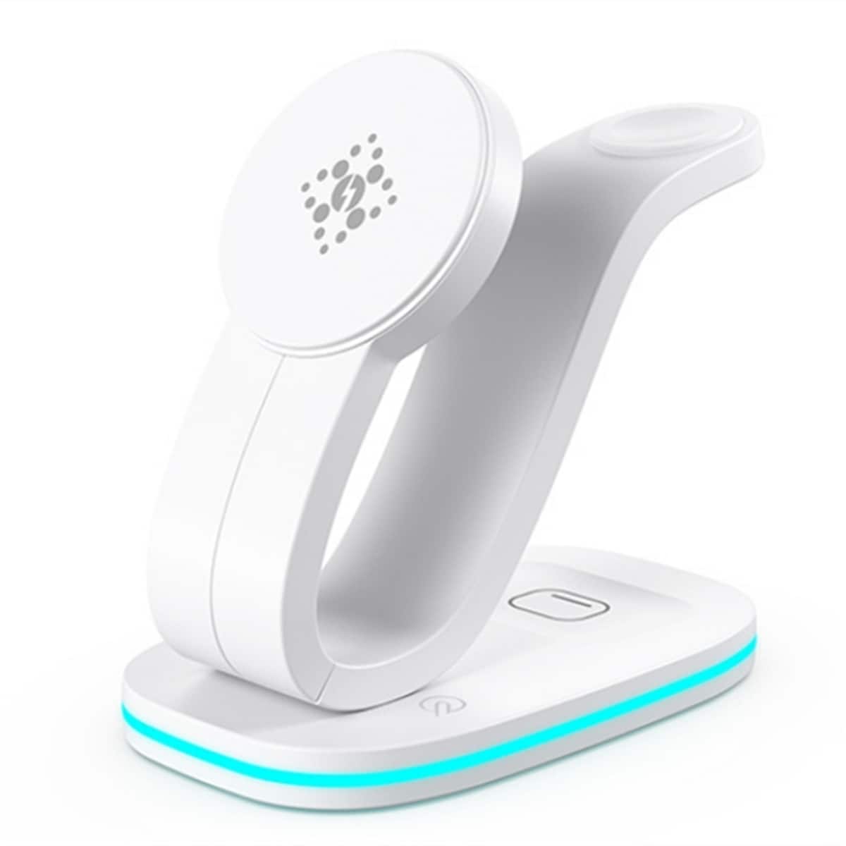 RISOKEYS - 4-in-1 Magnetic Wireless Charger - Power Adapter for Apple Devices, Compatible with iPhone, Apple Watch & Earphones - White