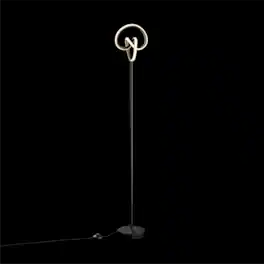 Infibrite - Abstract Art 31W LED Floor Lamp 58 Inch, 3000K Warm Illumination, Stepless Dimming, Integrated LED - White