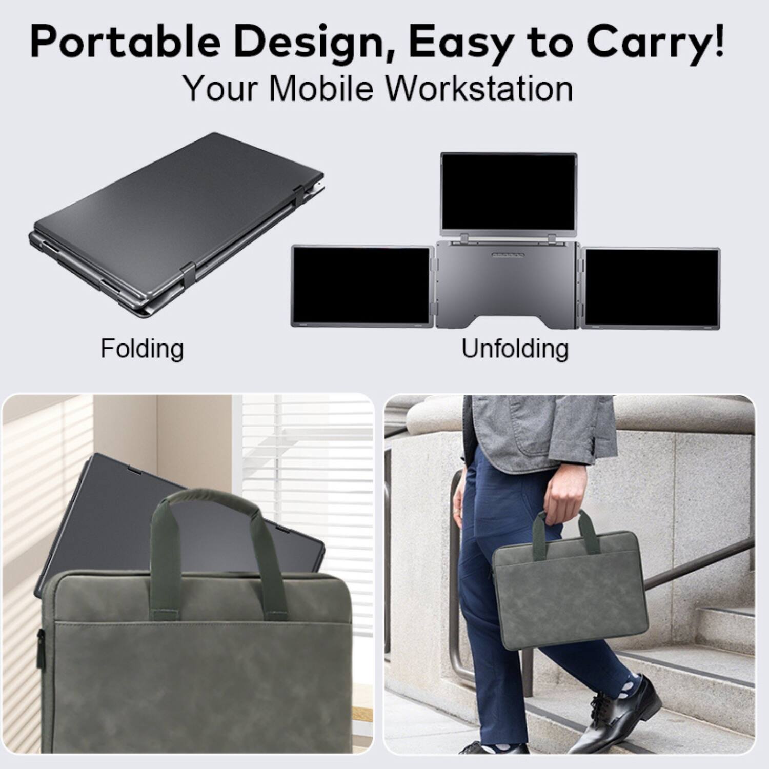 Portable Design, Easy to Carry!  
Your Mobile Workstation  
Folding  
Unfolding