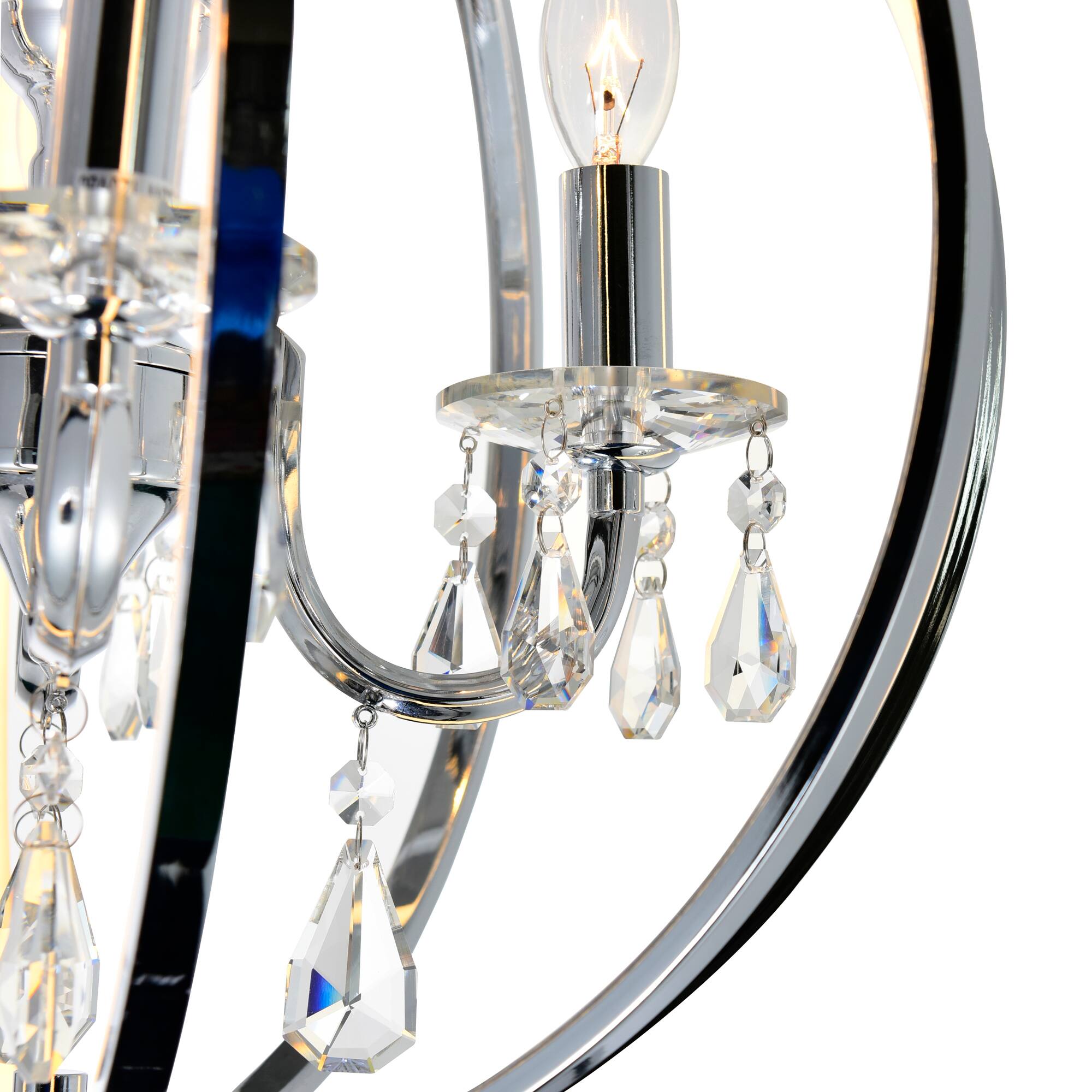 Alt View 1. CWI Lighting - Abia 4 Light Up Chandelier With Chrome Finish - Chrome.