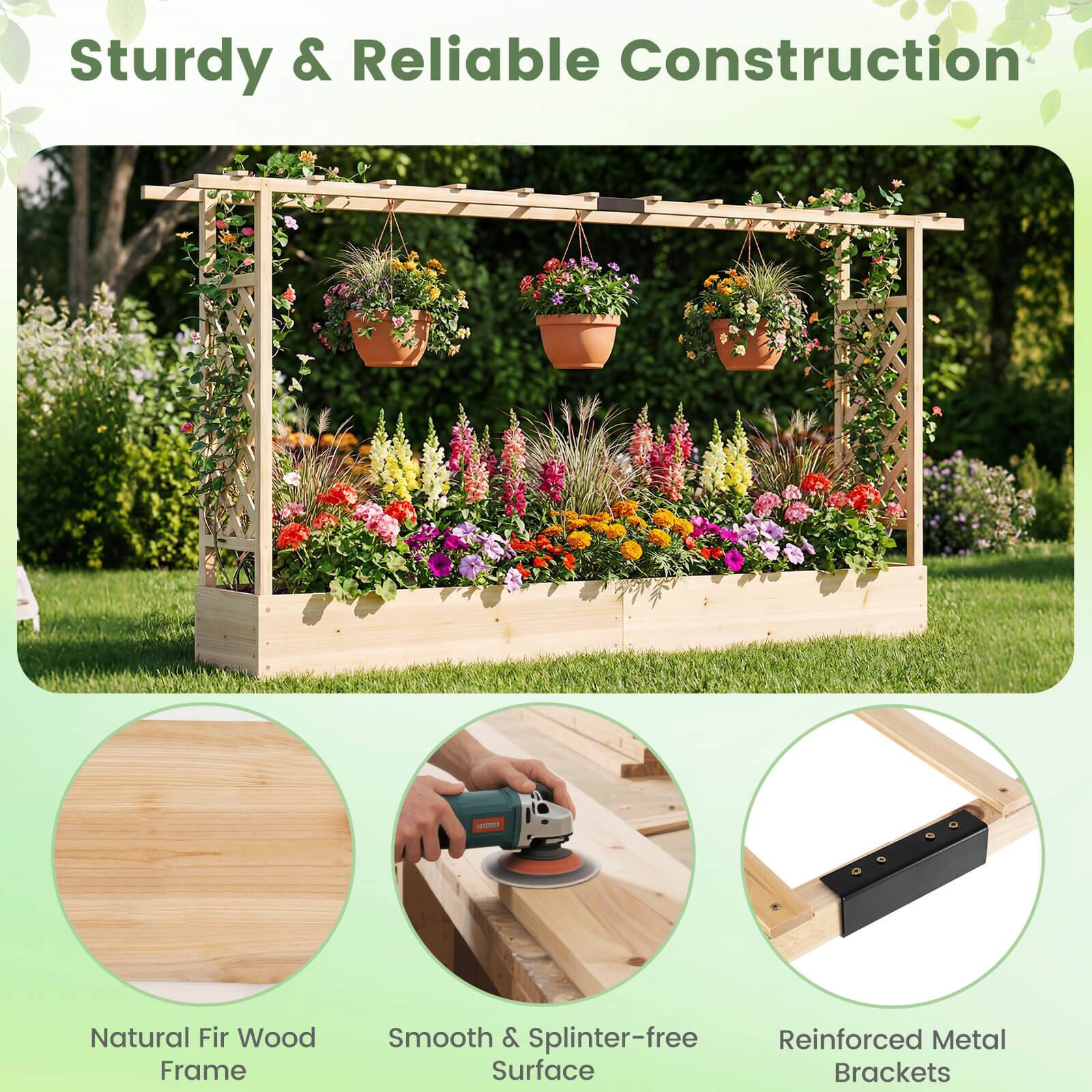Sturdy & Reliable Construction

- Natural Fir Wood Frame
- Smooth & Splinter-free Surface
- Reinforced Metal Brackets