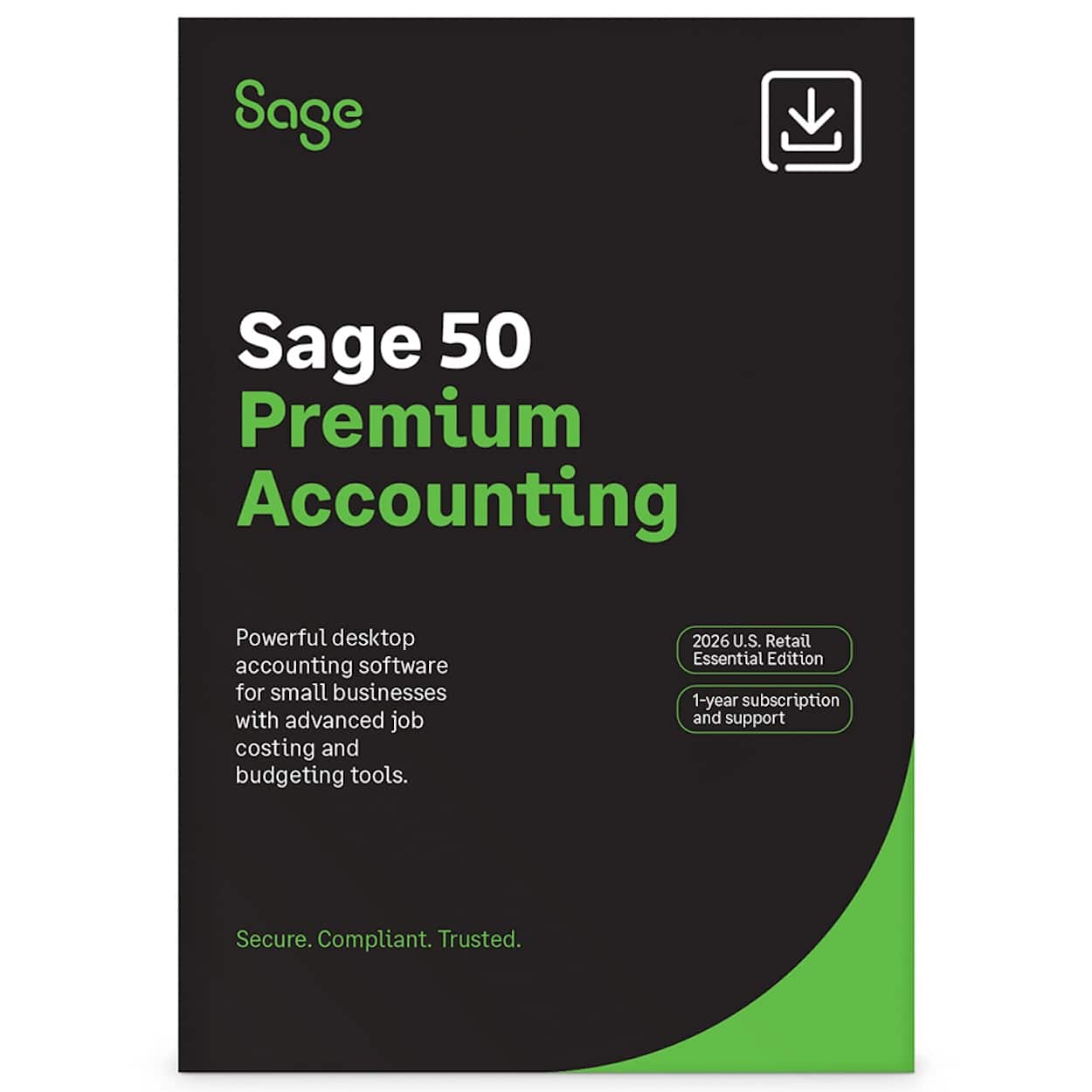Sage 50 Premium Accounting

Powerful desktop accounting software for small businesses with advanced job costing and budgeting tools.

2026 U.S. Retail Essential Edition
1-year subscription and support

Secure. Compliant. Trusted.