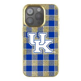 Keyscaper - NCAA - Kentucky Wildcats Plaid Bling iPhone Case - 14 - Gold
