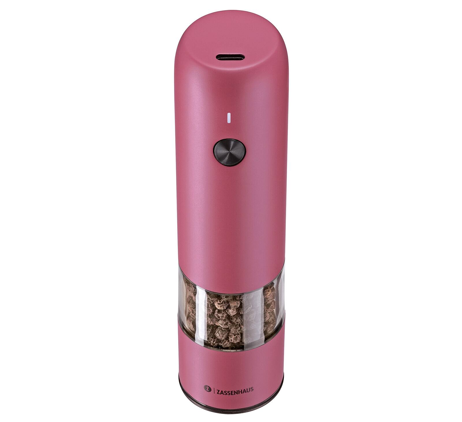 Alt View 1. Zassenhaus - Koln Rechargeable Salt or Pepper Mill, 5.5" H x 1.5", Pink - Pink.