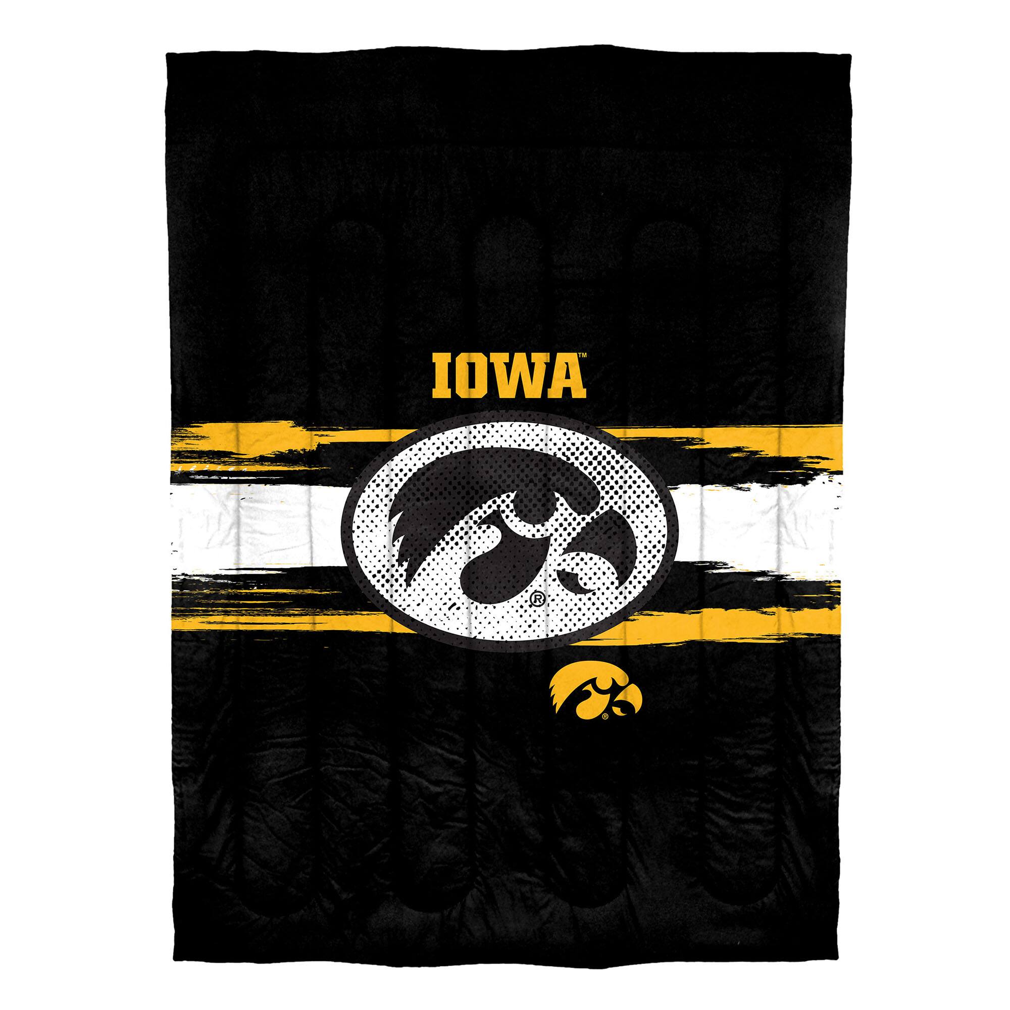 Angle. Sweet Home Collection - NCAA Iowa Hawkeyes Comforter & Sham Set- Twin/Twin XL - Multicolored.