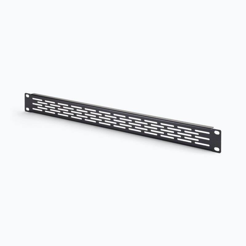 Front. On Stage Stands - On-Stage Vented Rack Panel, 1U (RPV1000) - Black.