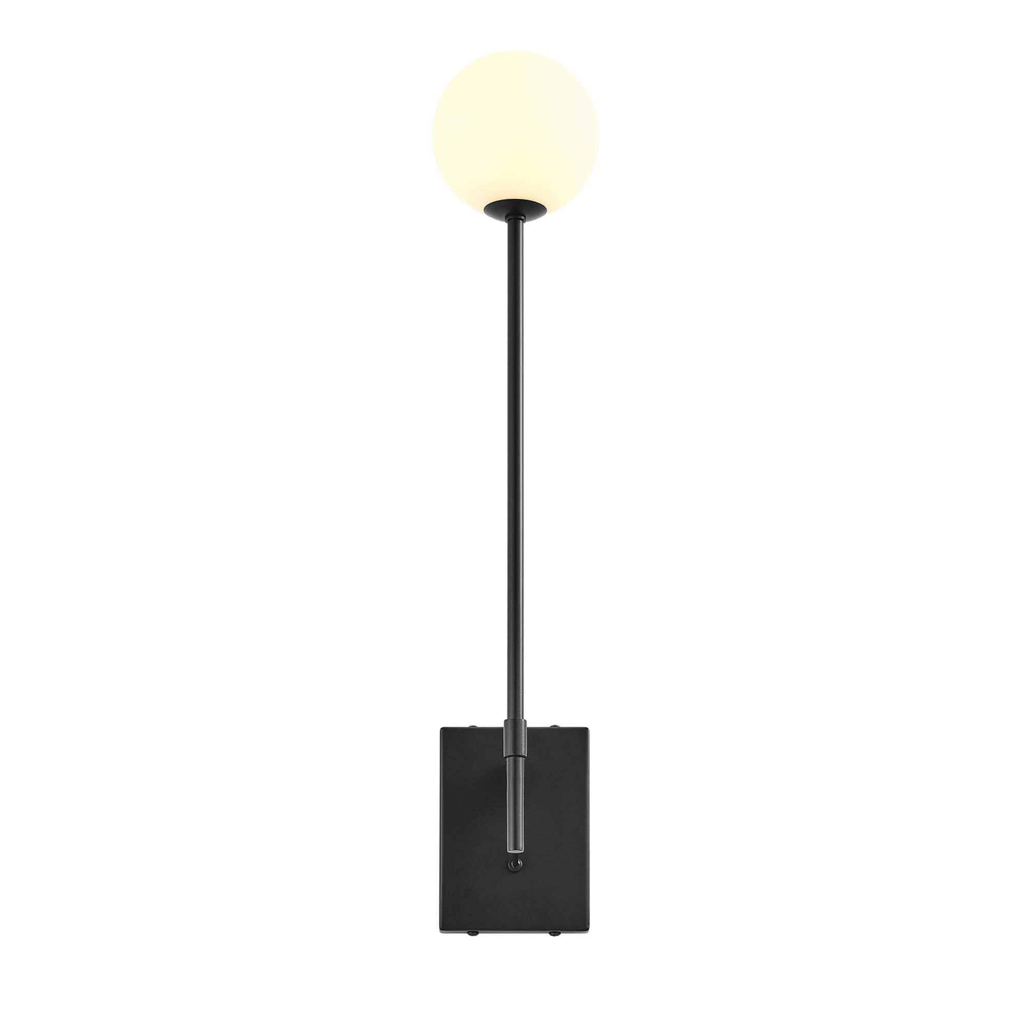 Alt View 4. Modway - Riva White Globe Wall Sconce by Modway - Black.