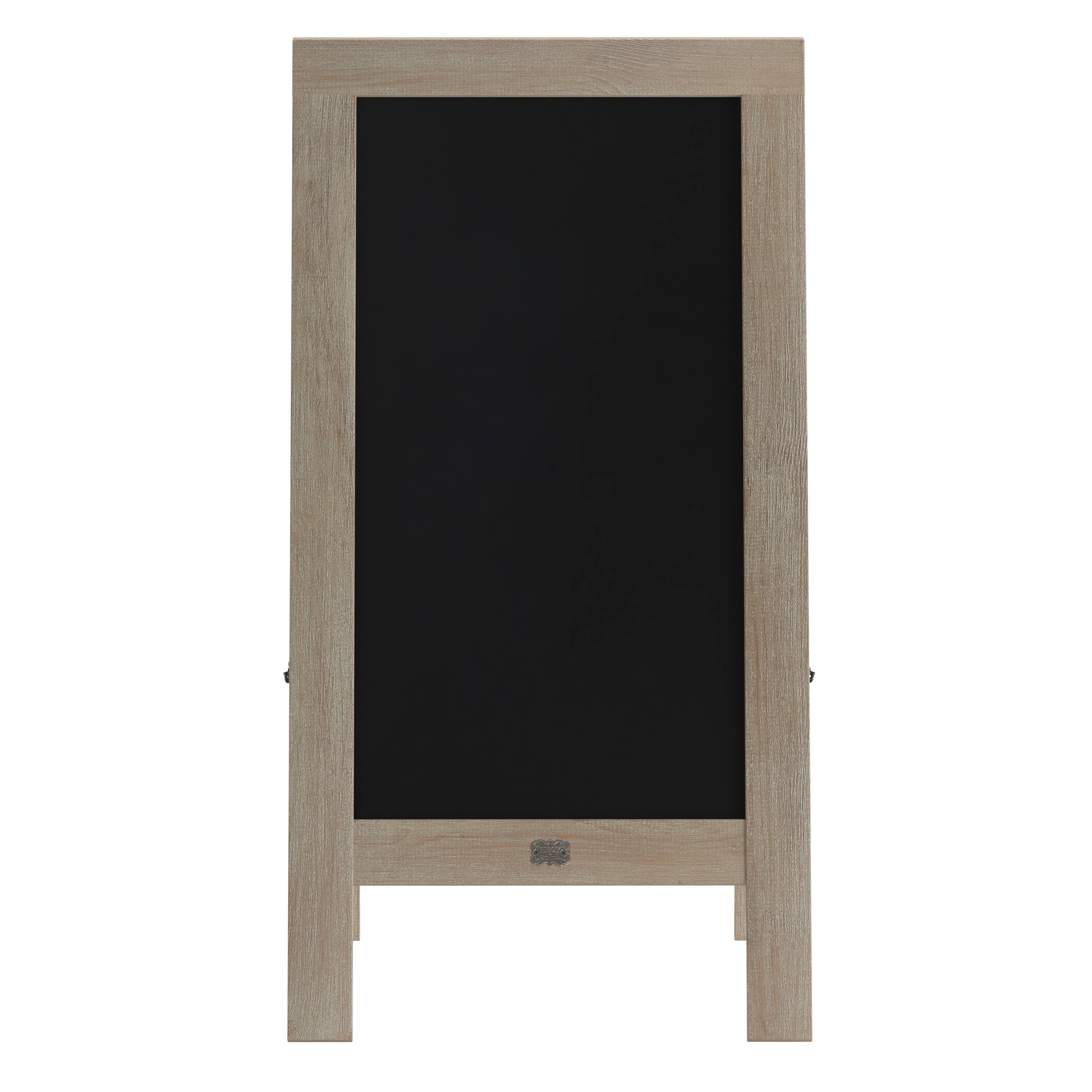 Alt View 8. Emma + Oliver - Rustic Double-Sided A-Frame Wooden Chalkboard with Magnetic Surface - Weathered Brown.