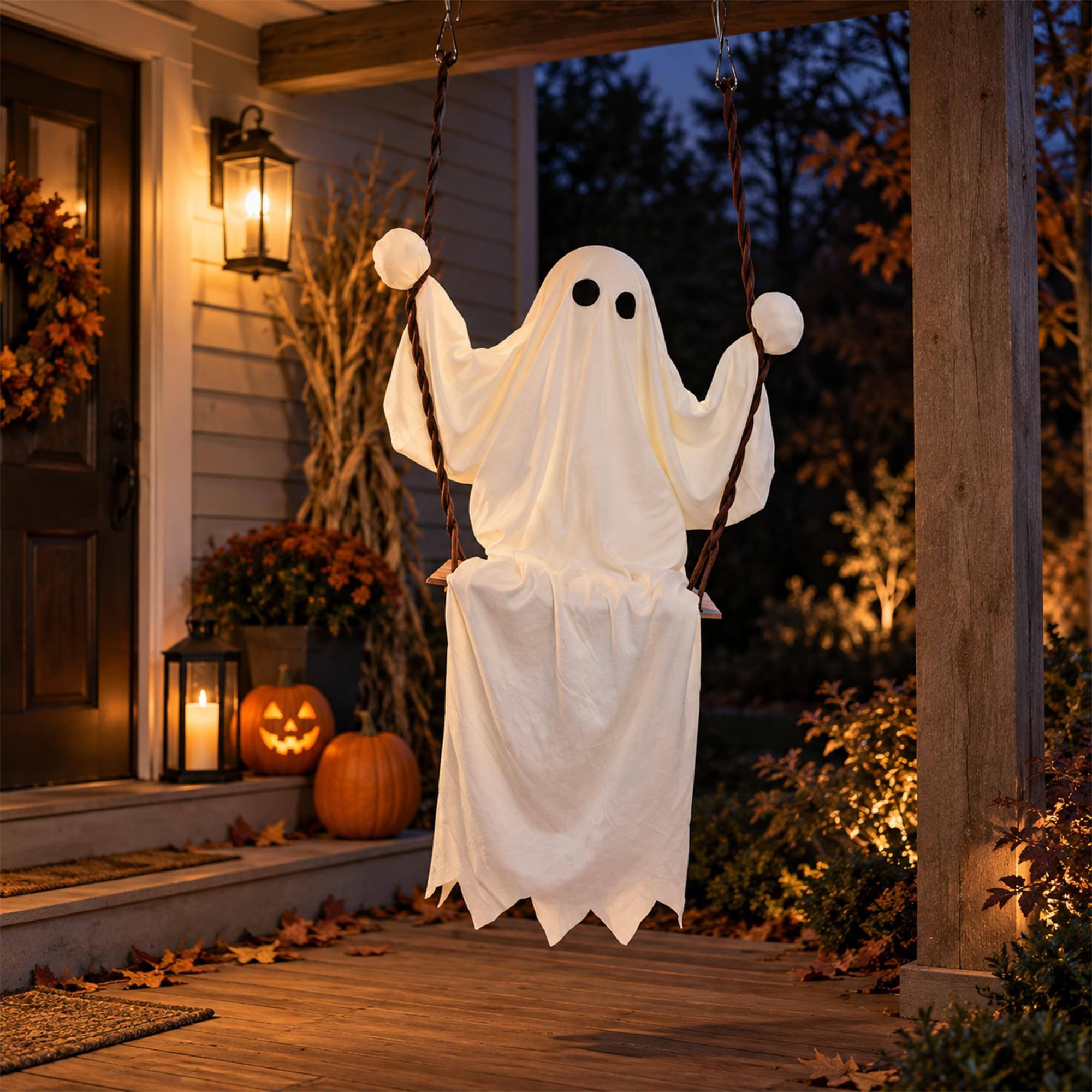 Alt View 3. Funworld - 48 Inch Ghost on a Swing - White.