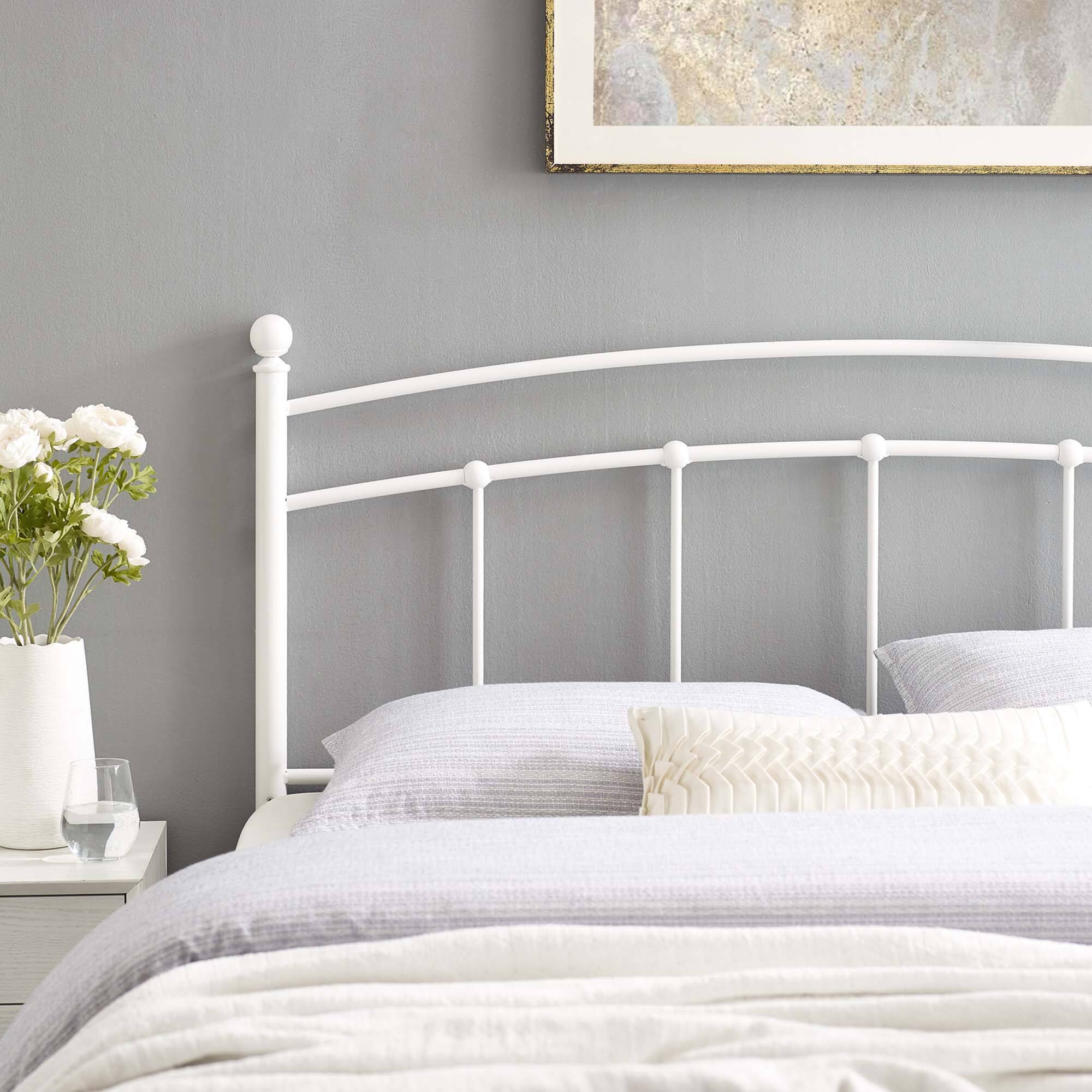 Alt View 2. Modway - Abigail Metal Queen Headboard by Modway - White.