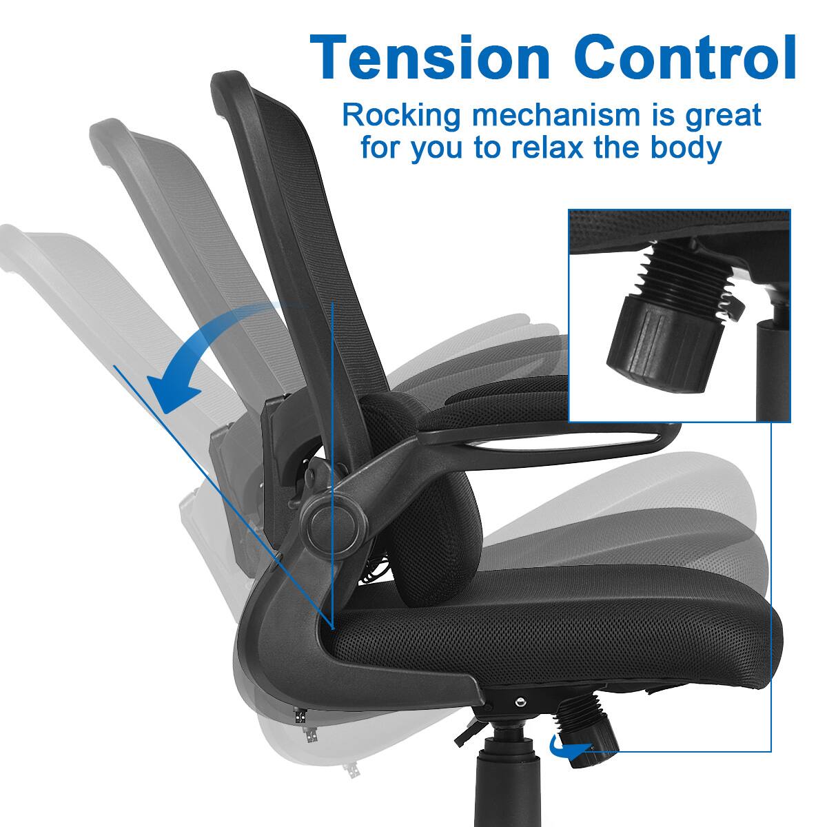 Tension Control Rocking mechanism is great for you to relax the body.