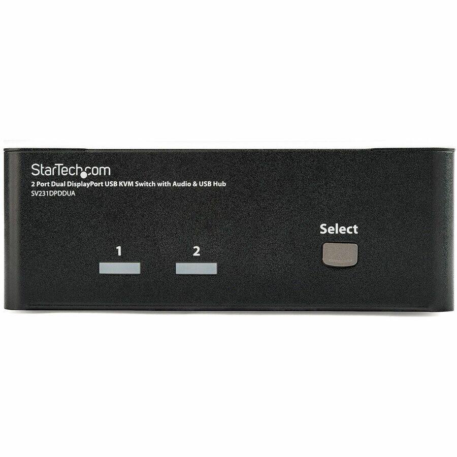 StarTech.com 2 Port Dual DisplayPort USB KVM Switch with Audio & USB Hub SV231DPDDUA