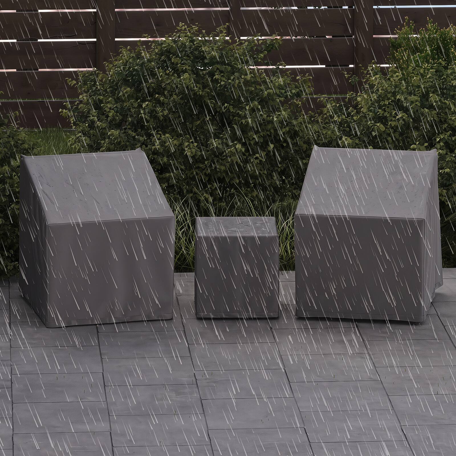 Alt View 4. Costway - Costway Patio Furniture Covers Waterproof Conversation Covers for 3 PCS Bistro Set - Gray.
