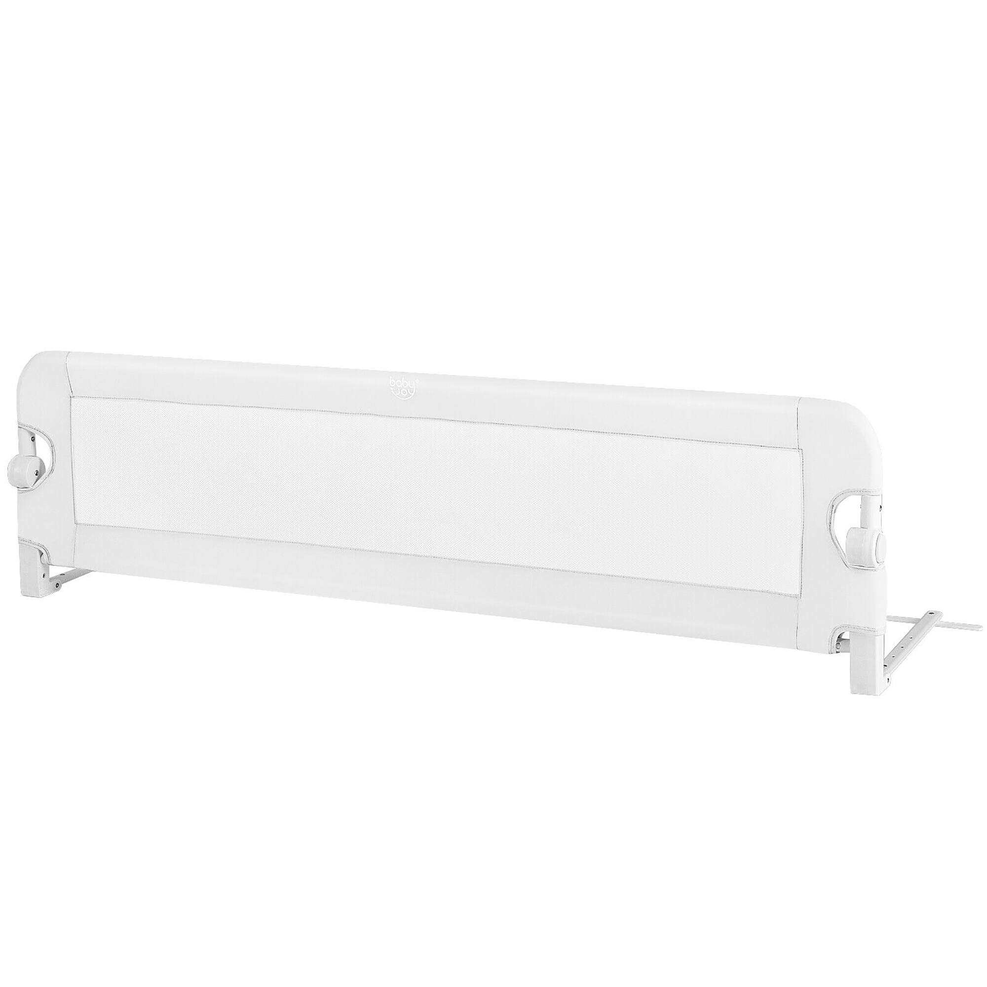 Gymax - Folding Baby Bed Rail Kids Swing Down Safety Bed Guard w/ Safety Belt - White price history on PriceWatchPro