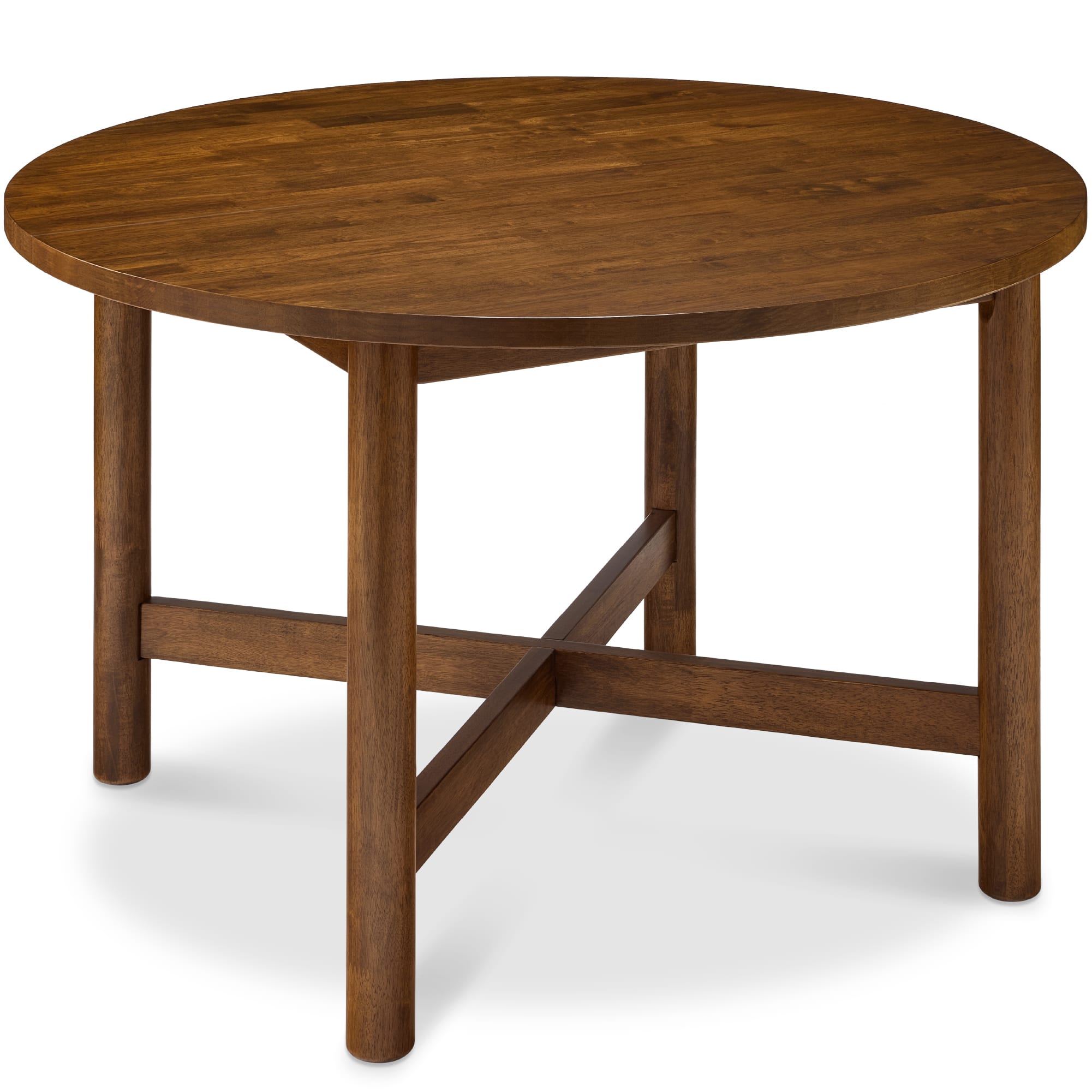 Best Choice Products - 47in Round Solid Wood Dining Table, Modern Farmhouse Table For 4 - Walnut