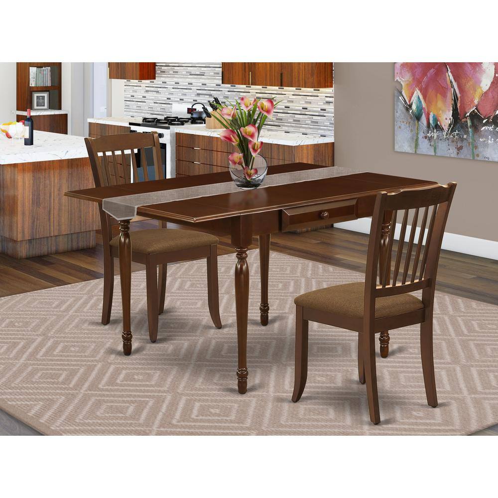 Angle. East West Furniture - Dining Room Set Mahogany - Brown.