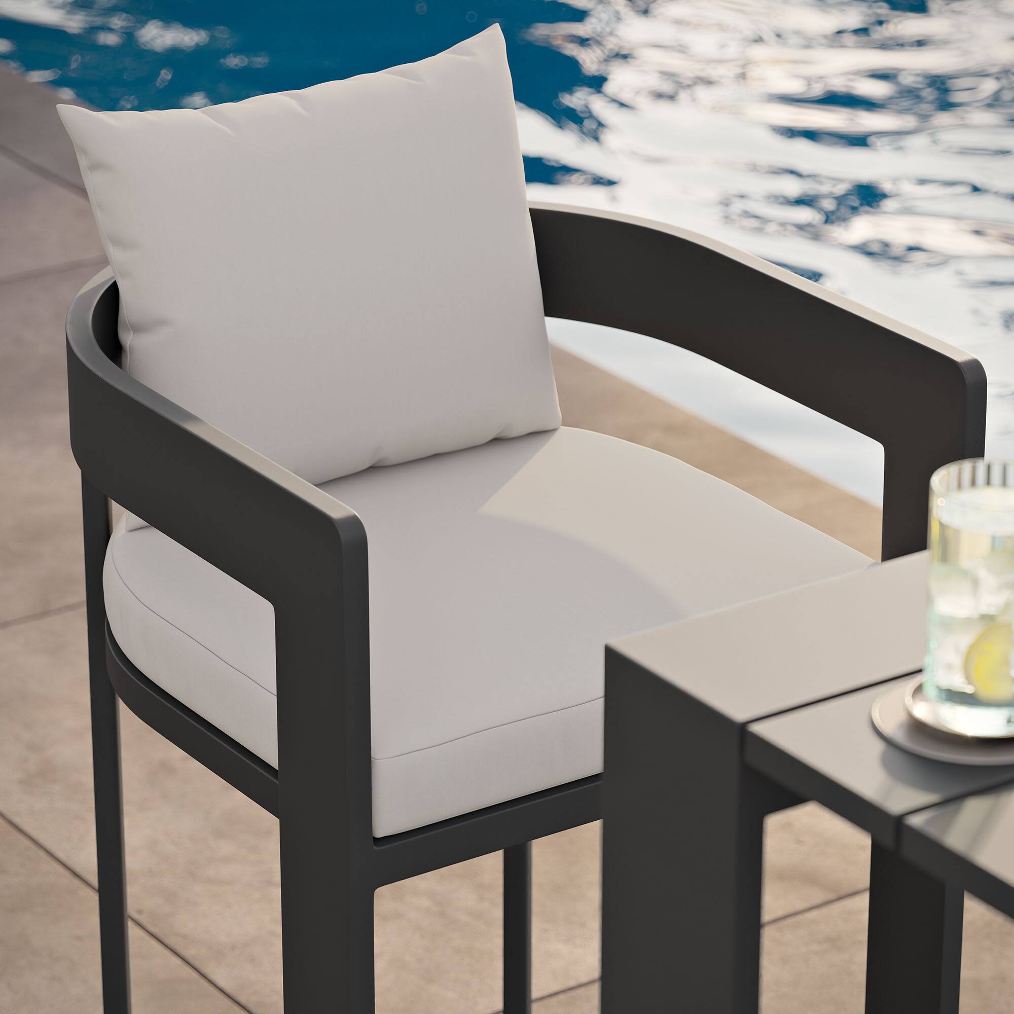 Alt View 1. Modway - Tahoe Outdoor Patio Aluminum Bar Chair by Modway - White.