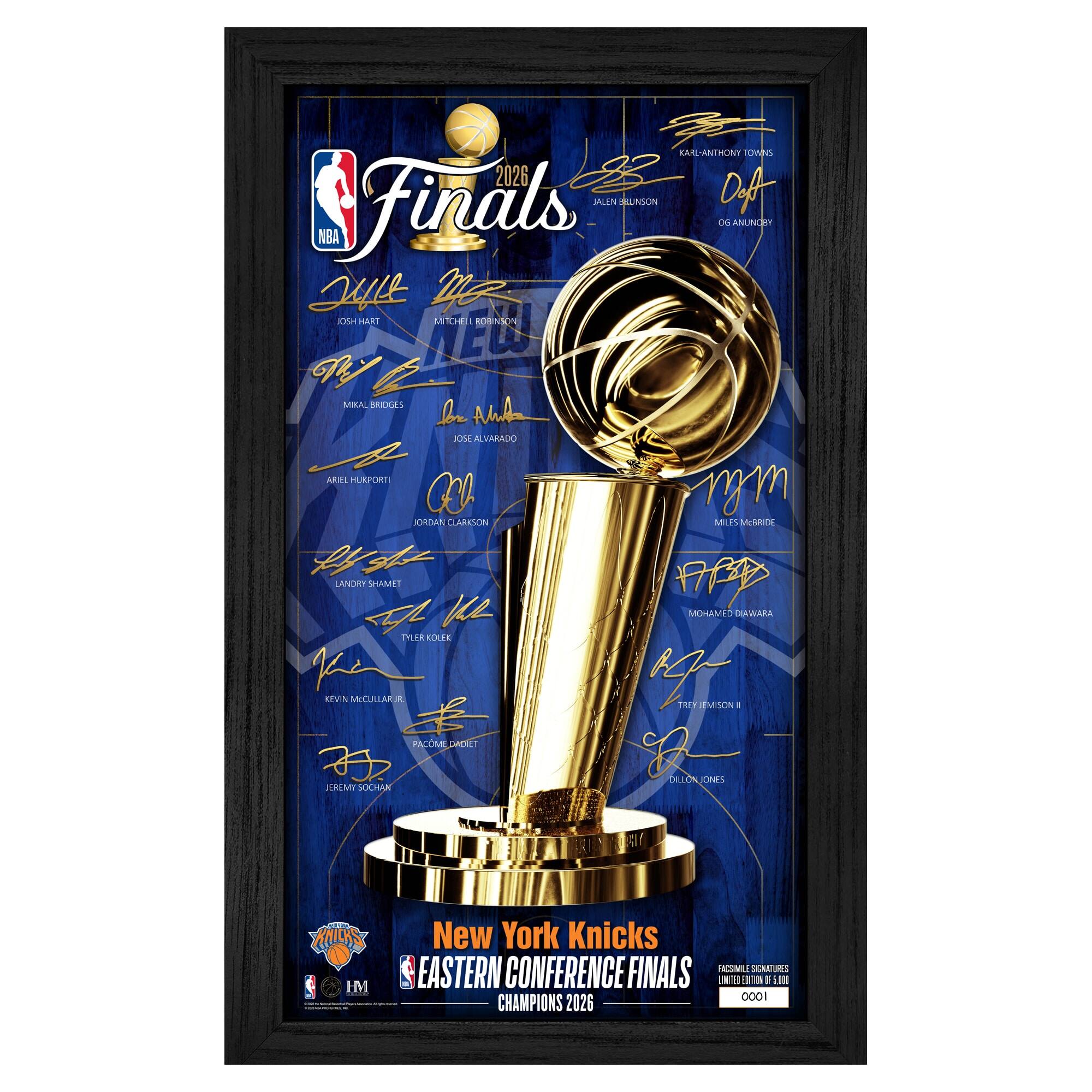 New York Knicks 2026 NBA Eastern Conference Champions Framed Facsimile Team Signatures Print - Limited Edition of 5,000