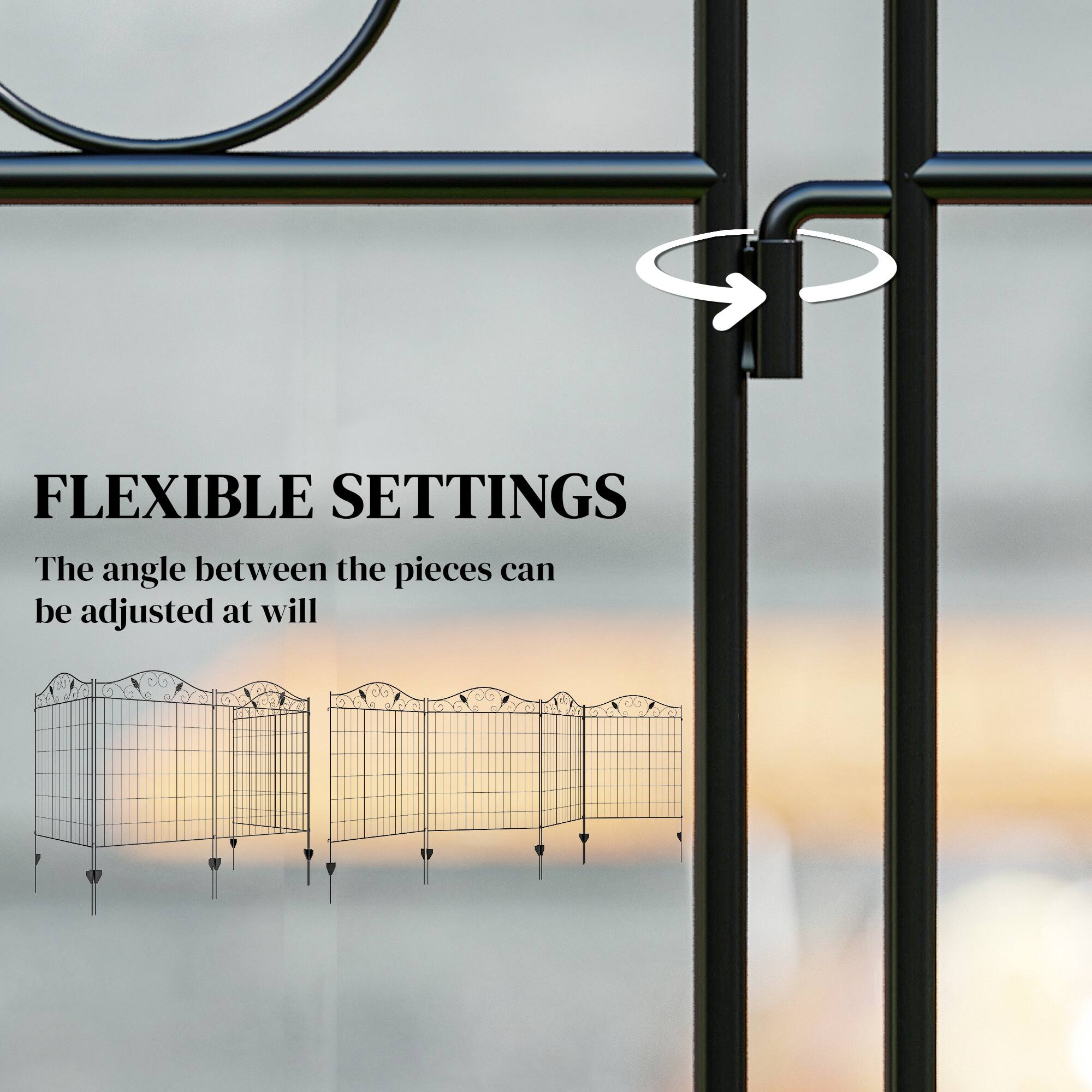 FLEXIBLE SETTINGS  
The angle between the pieces can be adjusted at will