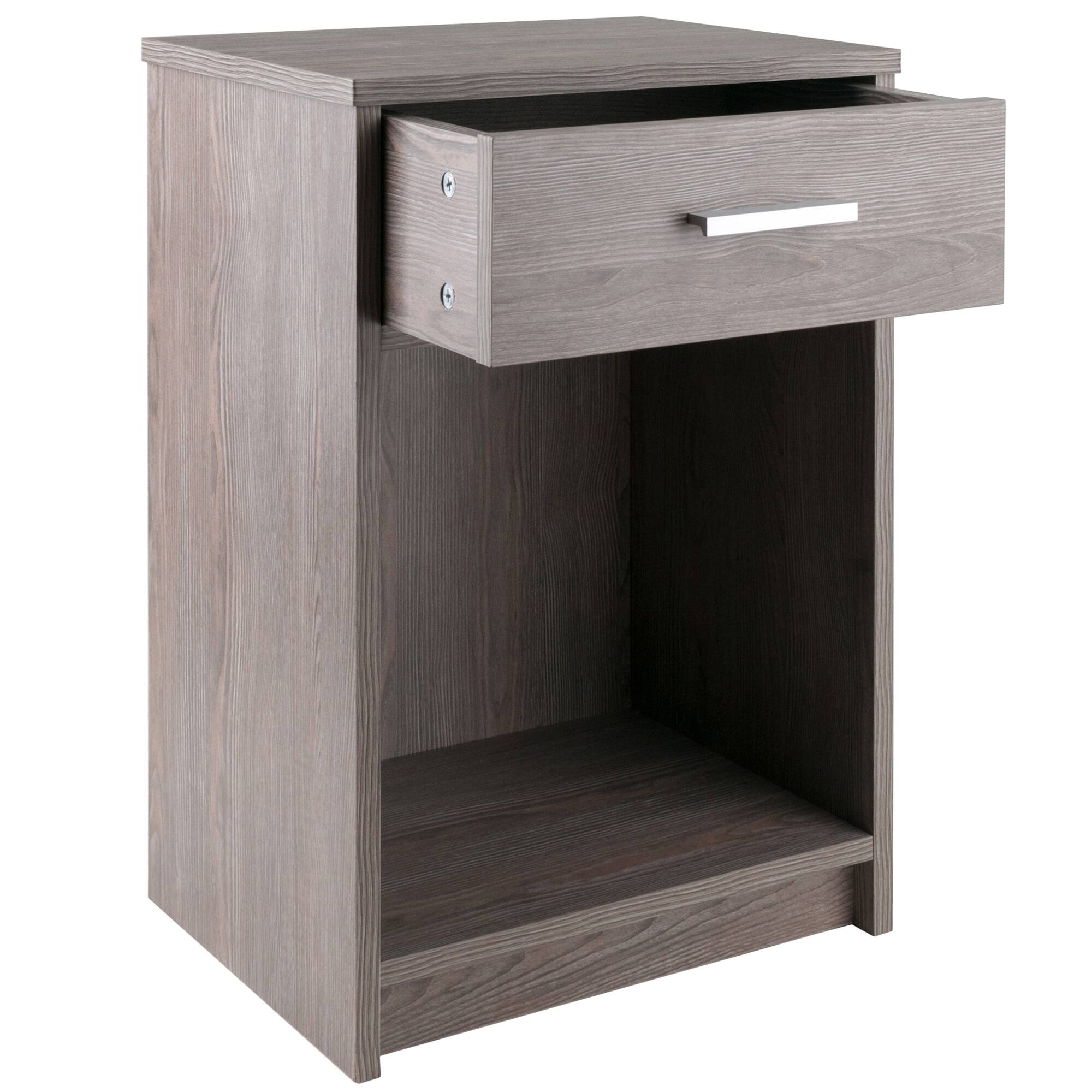 Angle. Winsome Wood - Rennick Accent Table, Nightstand - Ash Gray.