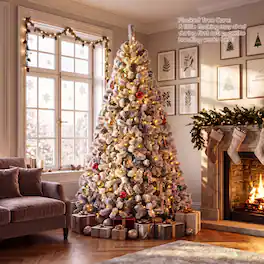 Costway - 7.5 ft Christmas Tree with Remote APP 450 LED Lights Music Sync 1346 Branch Tips - White