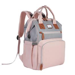 Pacoar Cade - Diaper Bag Backpack:baby Large Tote For And Men's Backpack Women's Shoulder Mommy 2 Nappy Mom Dad Black Grey - Pink Gray