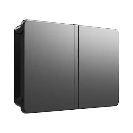 Front. Storm Shell - Deluxe Weatherproof 55” Outdoor TV Enclosure with Full Motion TV Mount Included - Black.