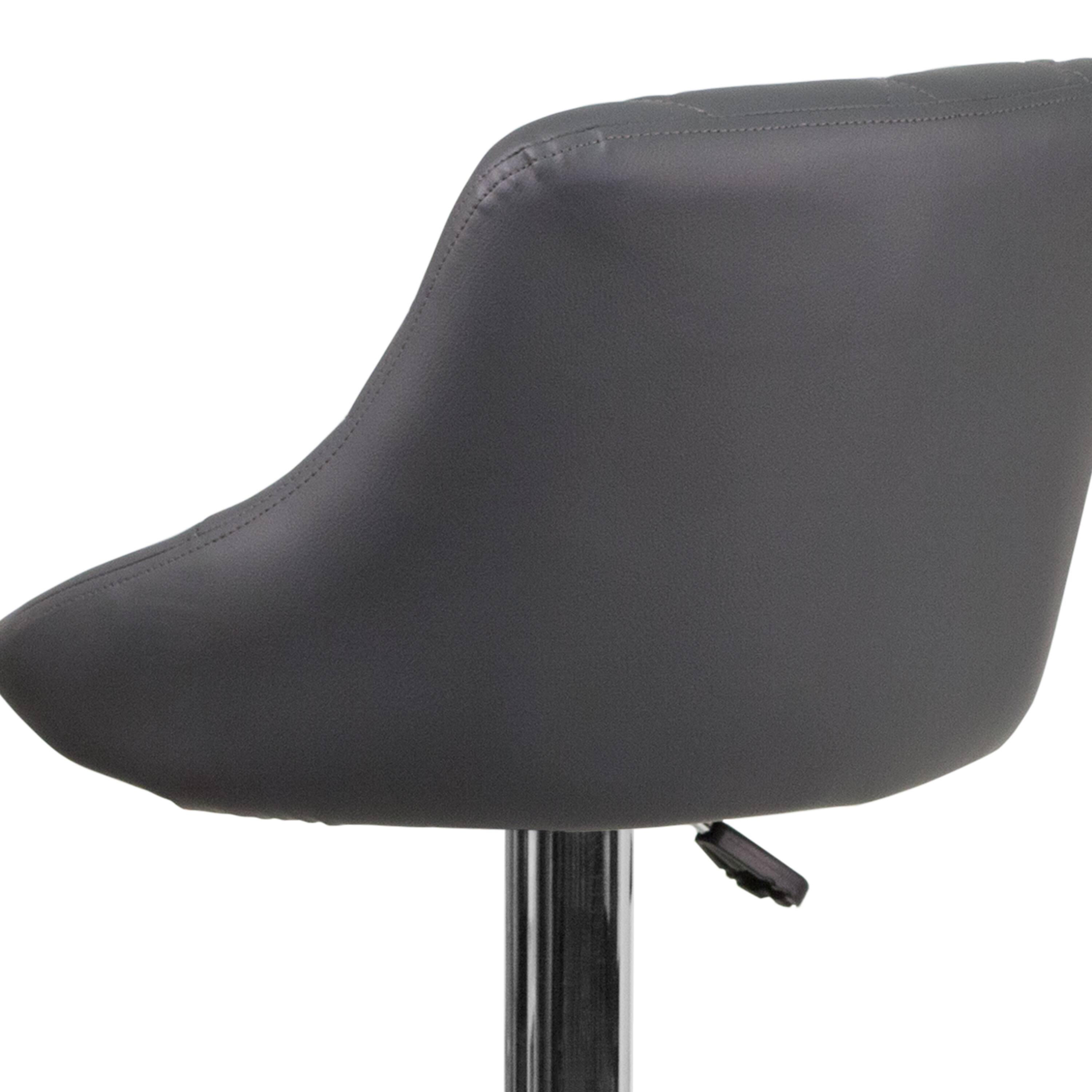 Alt View 9. Emma + Oliver - Bucket Seat Adjustable Height Barstool with Diamond Pattern Back - Gray.