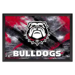Sporticulture - Georgia Bulldogs 27" x 39" Brush Stroke Logo Framed Art Print - Multicolor