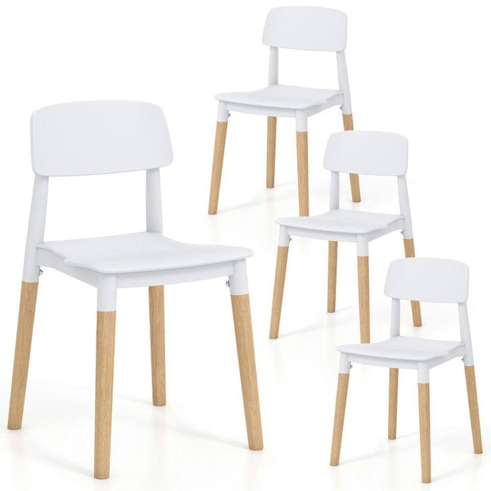 Alt View 1. Pefilos - Modern Dining Side Chairs Set of with Ergonomic Backrest for Room White Lounge Chair - White.