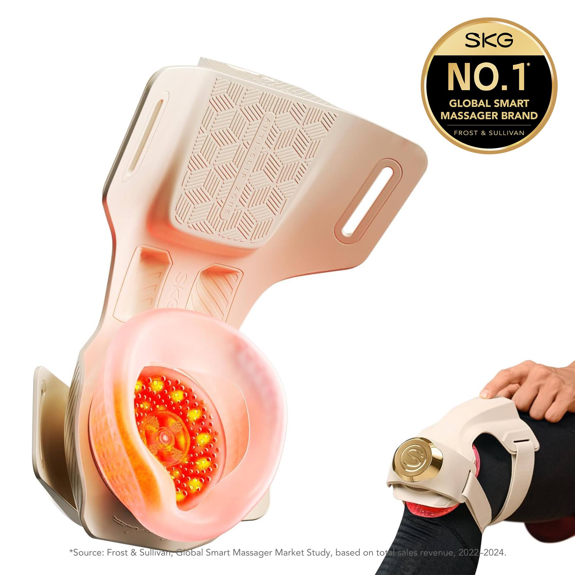 SKG - Knee Massager with Heat for Pain Relief with Vibration for Joint Comfort - Golden