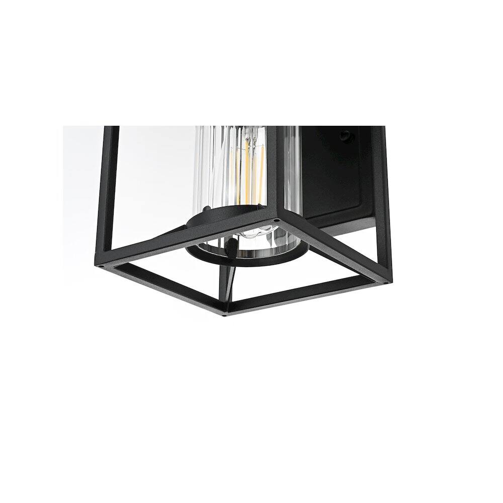 Alt View 1. Elegant Lighting - Witte 7 inch Outdoor Pendant in Black - Black.