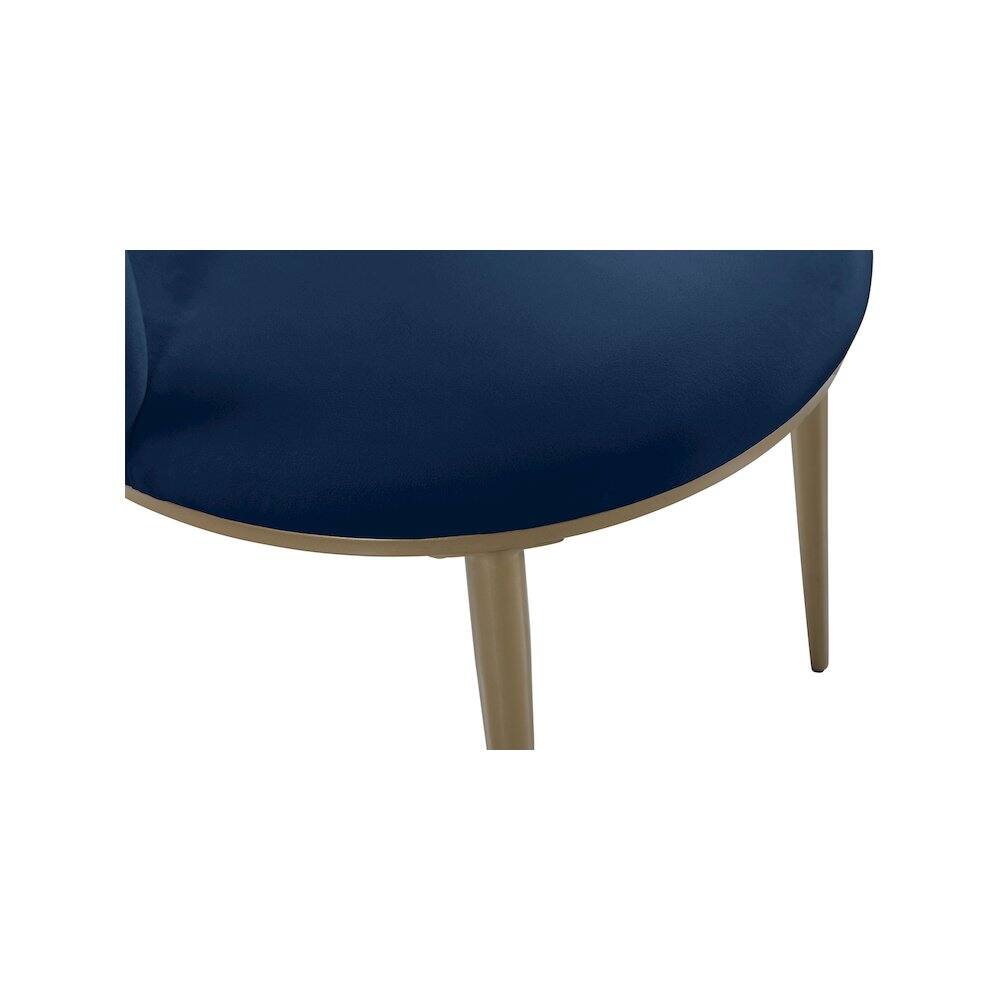 Alt View 4. Meridian Furniture - Skylar Navy Velvet Dining Chair, Set of 2 - Blue.