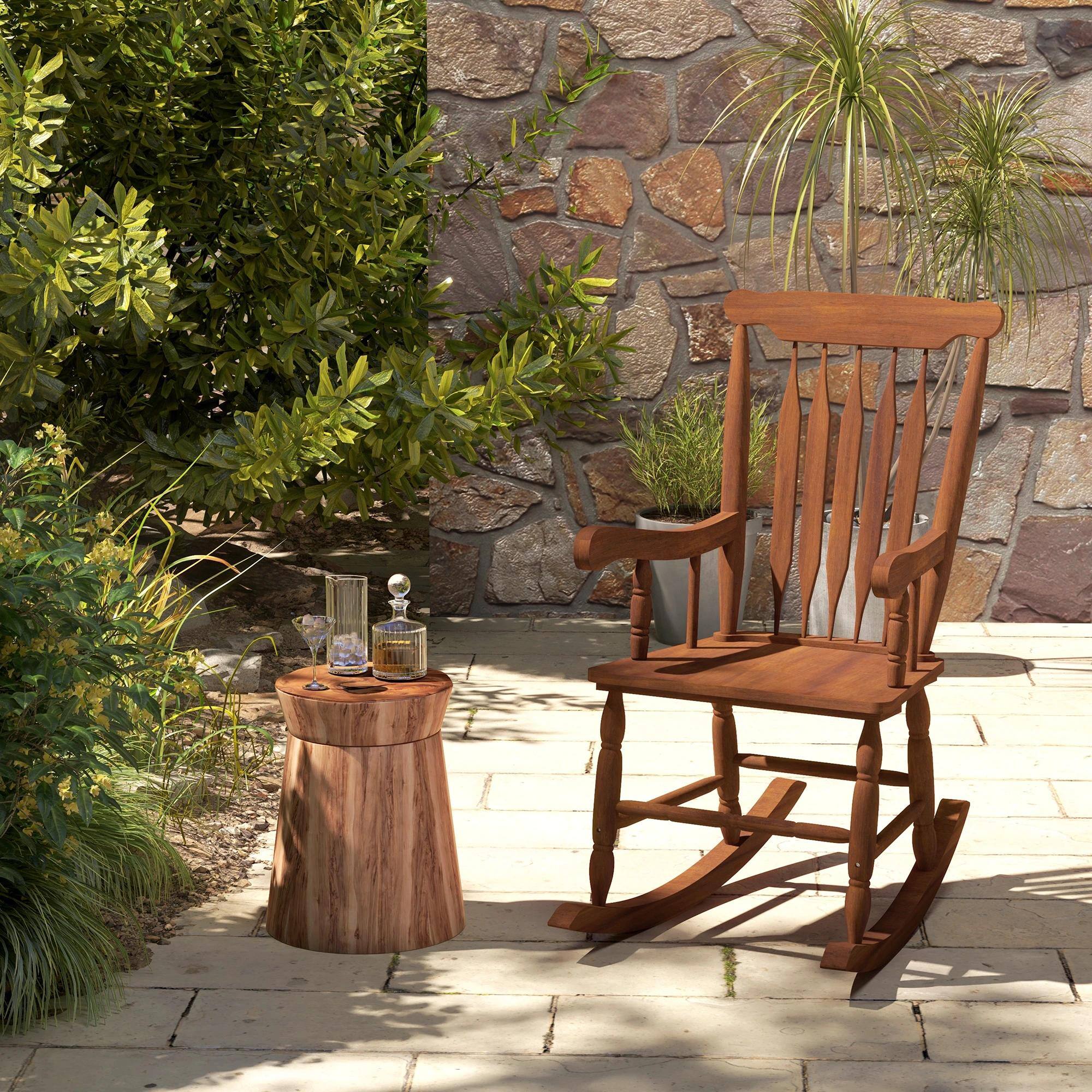 Alt View 7. Resenkos - Resenkos Teak Outdoor Rocker, 350 lbs High-Back, Garden Patio Balcony, Durable Comfort + Perfect Relaxing chair,Teak - Teak.
