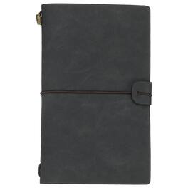 Unique Bargains - 1pc Vintage Retro PU Leather Notebook, Refillable Travel Journal Notebook for Diary Planner, Compact - Calm Gray