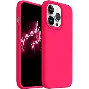 Front. Entronix - Entronix Liquid Silicone Case for iPhone 13 Pro Max - Premium Soft-Touch Protection - Hot Pink.