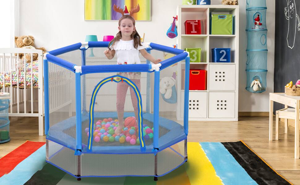 Alt View 1. LOVMOR - Lovmor 4.6 FT Trampoline with Ball Pit Recreational Trampoline for Kids.