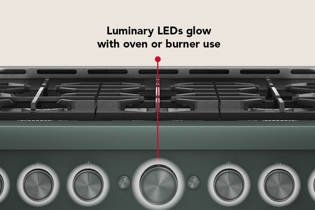 Luminary LEDs glow with oven or burner use