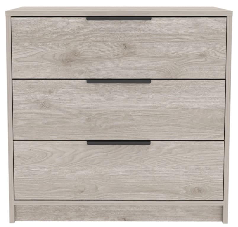 TuHome - Kaia 3 Drawers Dresser, Superior Top - Light Gray