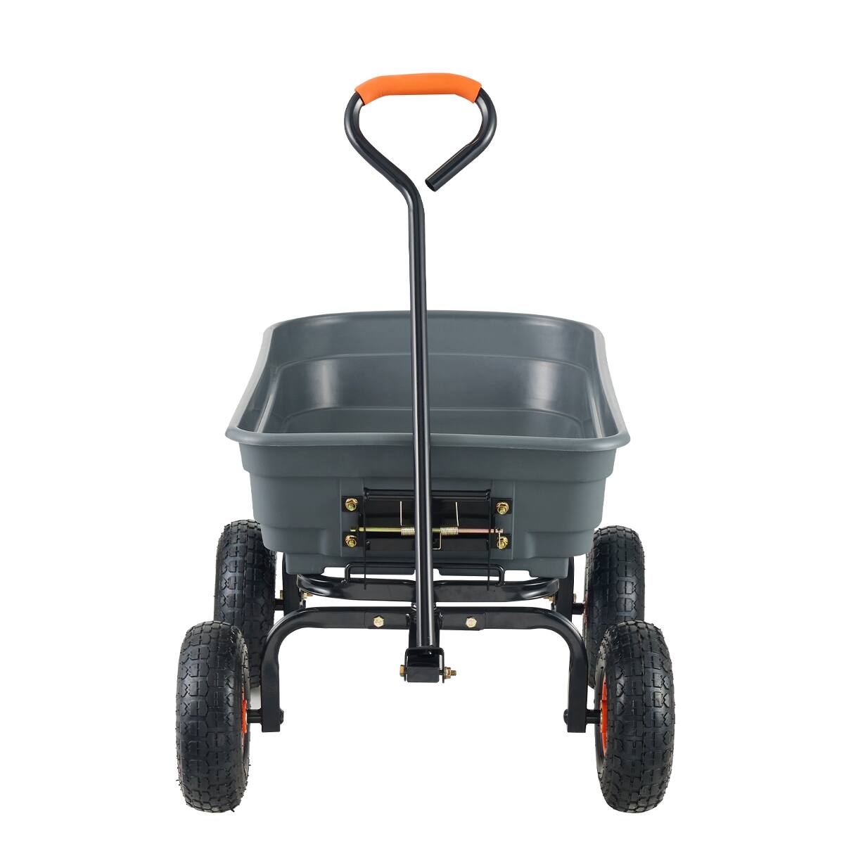 Alt View 4. Loheer - Loheer Poly Garden Dump Cart with Easy to Assemble Steel Frame, Utility Wheelbarrow 600 lbs Capacity, Black.