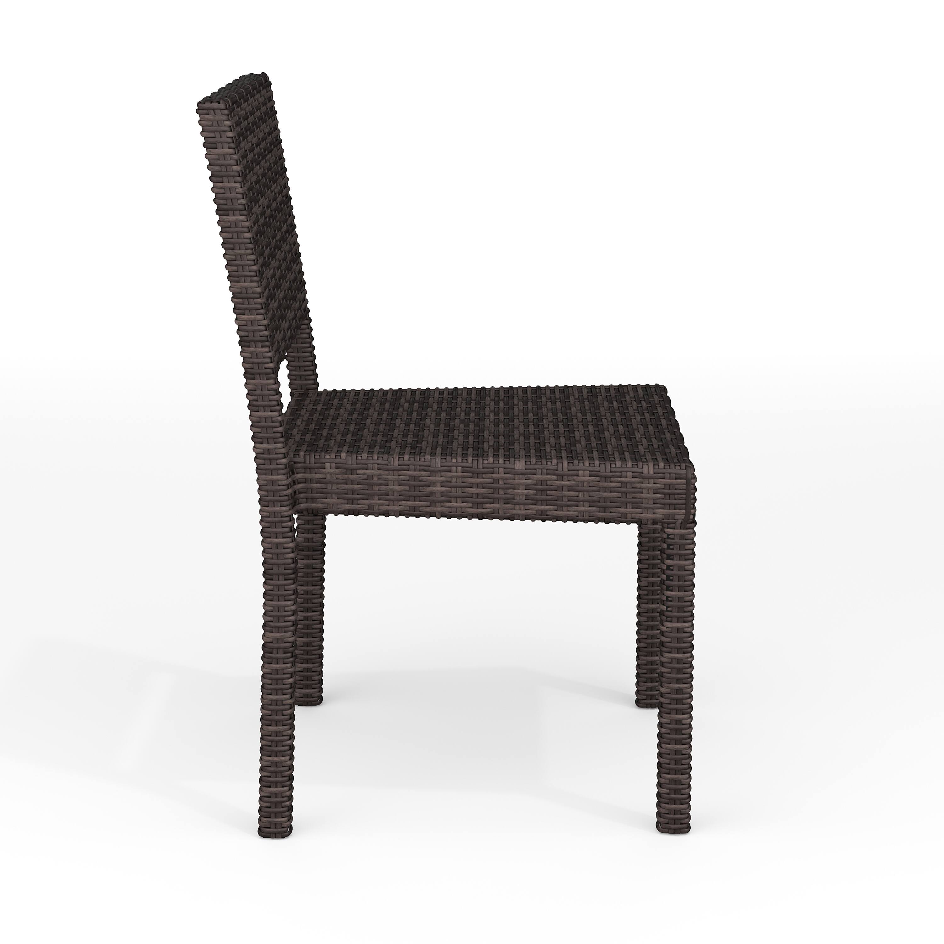 Alt View 9. Martha Stewart - Bedford Outdoor Rattan Wicker Stackable Side Dining Chair - Brown.