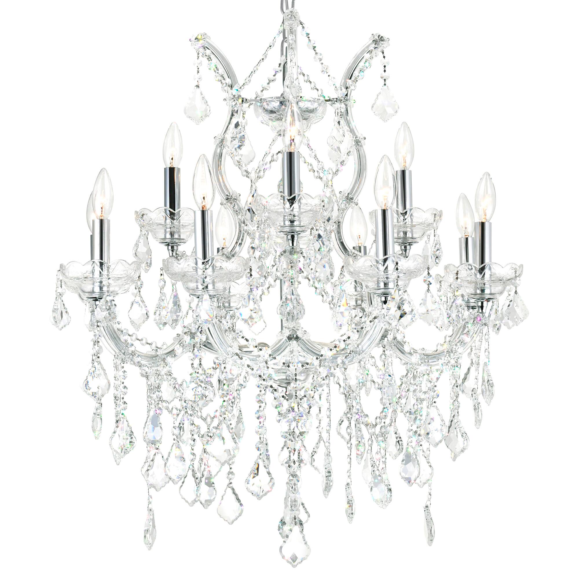 Angle. CWI Lighting - Maria Theresa 13 Light Up Chandelier With Chrome Finish - Chrome.