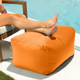 Jaxx - Leon Outdoor Bean Bag Ottoman - Tangerine