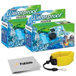 Fujifilm - Quick Snap Waterproof 35mm Single Use Camera 2 Pack | Floating Foam Strap (Yellow)