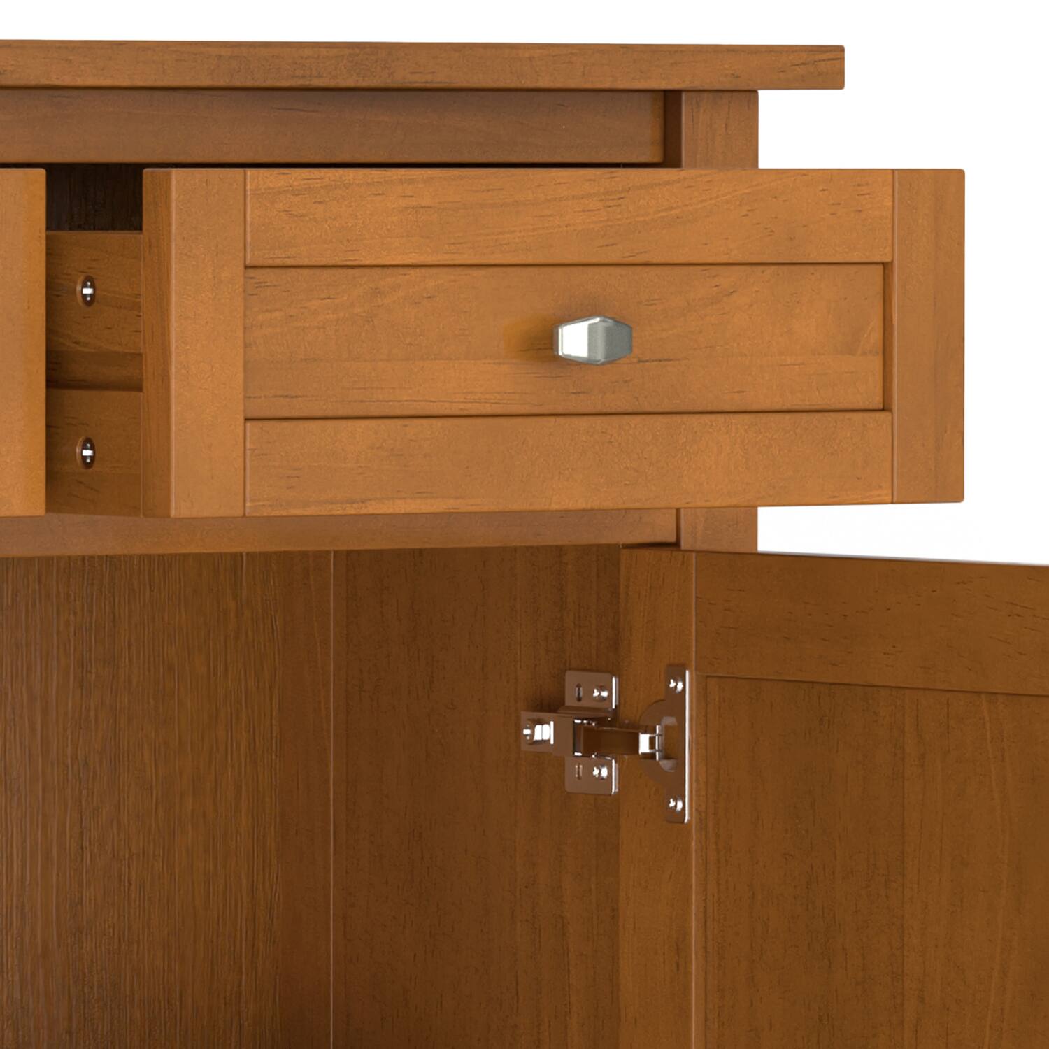 Alt View 6. Simpli Home - Warm Shaker SOLID WOOD 36 inch Wide Transitional Entryway Storage Cabinet in Light Golden Brown - Light Golden Brown.