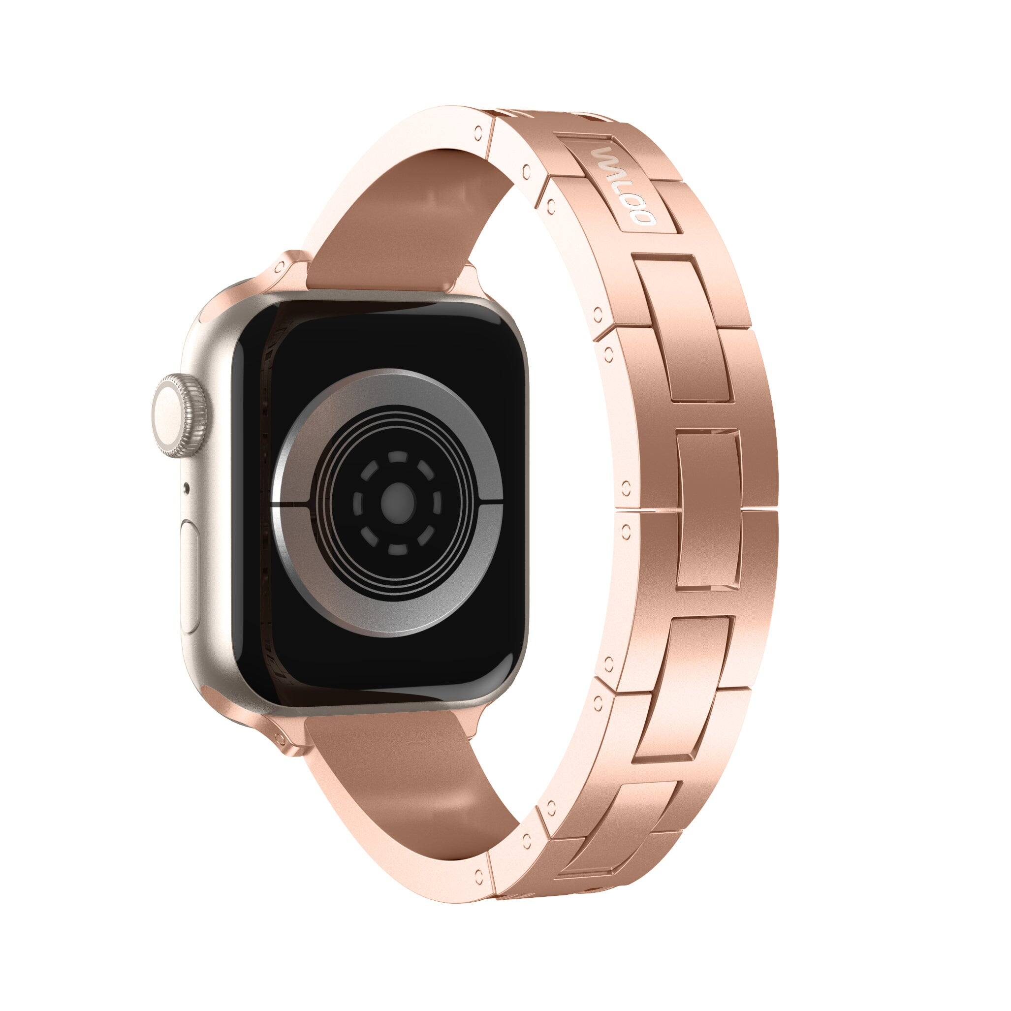 Back. Waloo - Waloo Diamond Studded Bracelet Band For Apple Watch - Rose Gold.