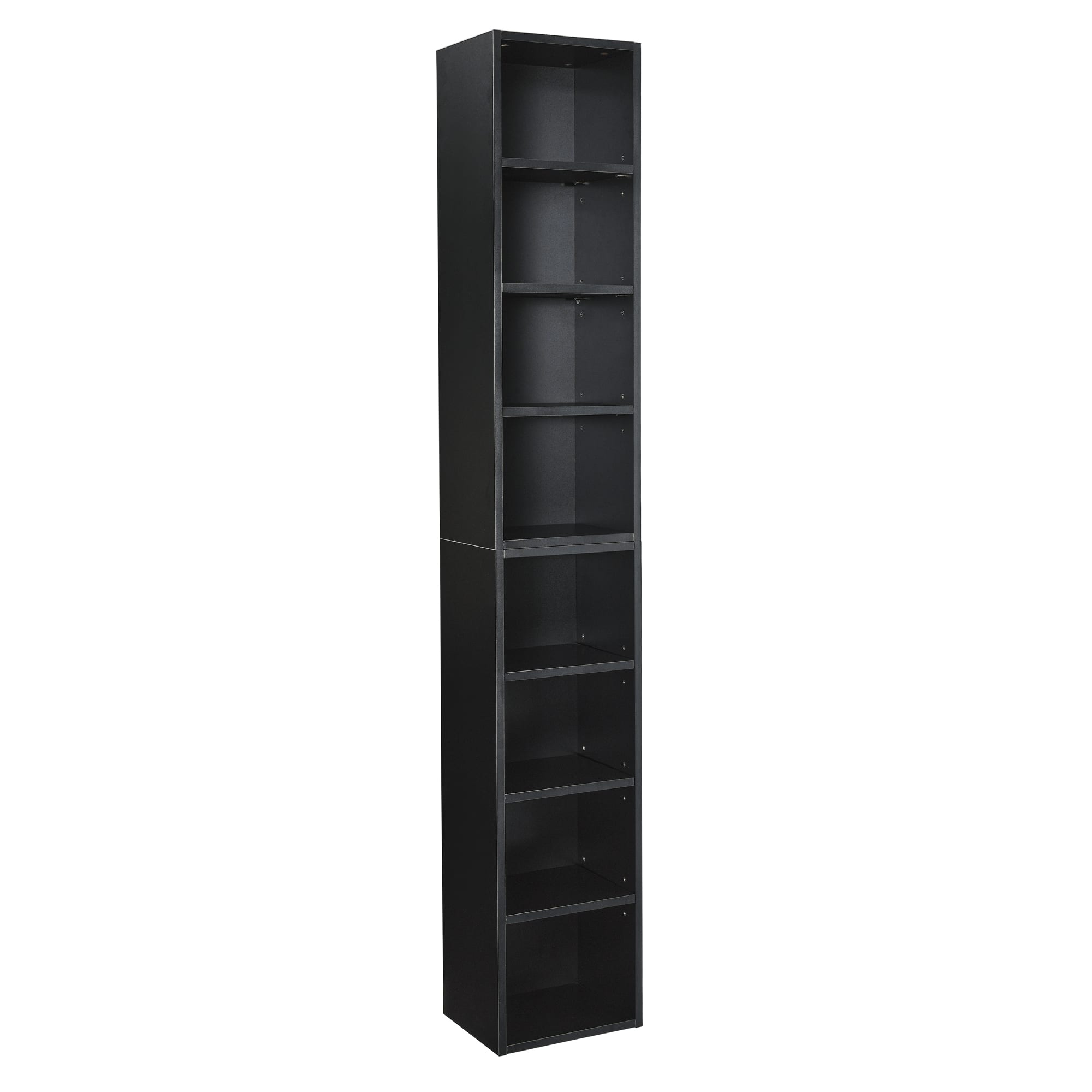 Dexmalle - Dexmalle-8-Tier Slim Media Tower Rack,CD DVD Storage with Adjustable Shelves - Black